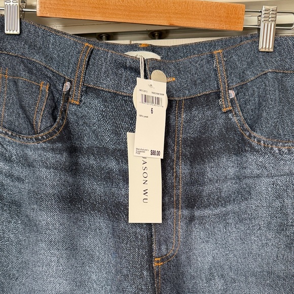 Jason Wu Faded Raw Denim Blue Jeans ❤️ Size 6 Trending Now - Picture 2 of 9